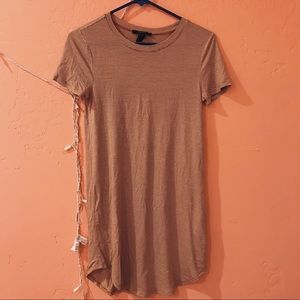 Mustard Striped T-Shirt Dress